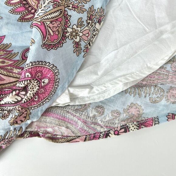 NWT Tommy Hilfiger Linen Paisley Pastel and Beige Skirt - Picture 6 of 7